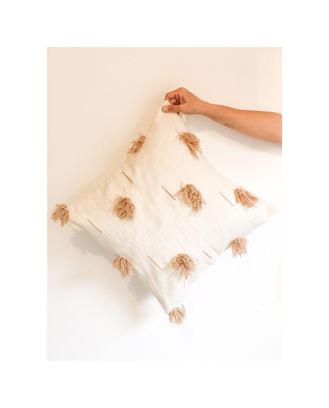 Handwoven Pillow Cover Off white throw pillow Cotton Etsy