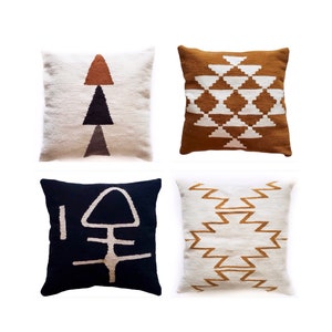 Set of 4 Pillow Covers Handwoven Boho decorative throw pillows |  modern throw pillow, Boho pillow, cushions, 18X18 20X20 22X22 24X24