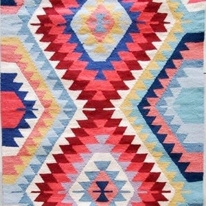 Handwoven Rug Colourful Rug Bright Colors Rug Living Room - Etsy UK