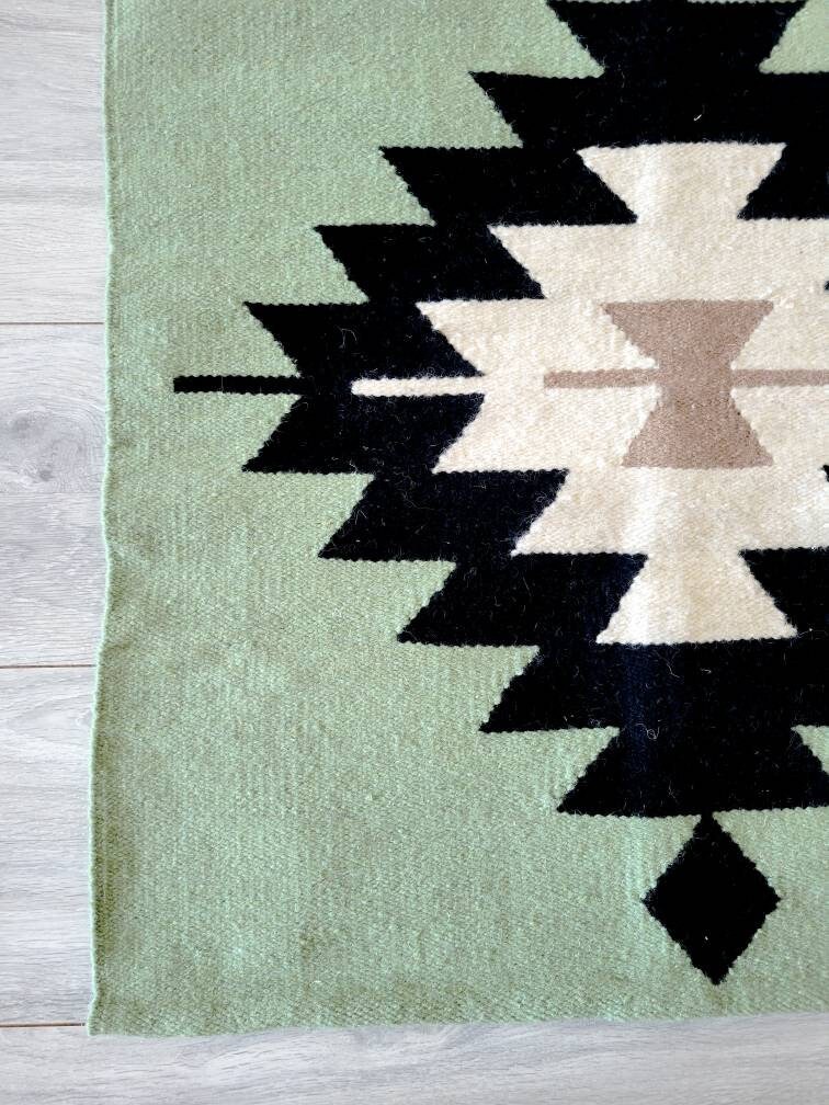 Green Arizona Handwoven Area Rug Living Room Rug Handwoven - Etsy