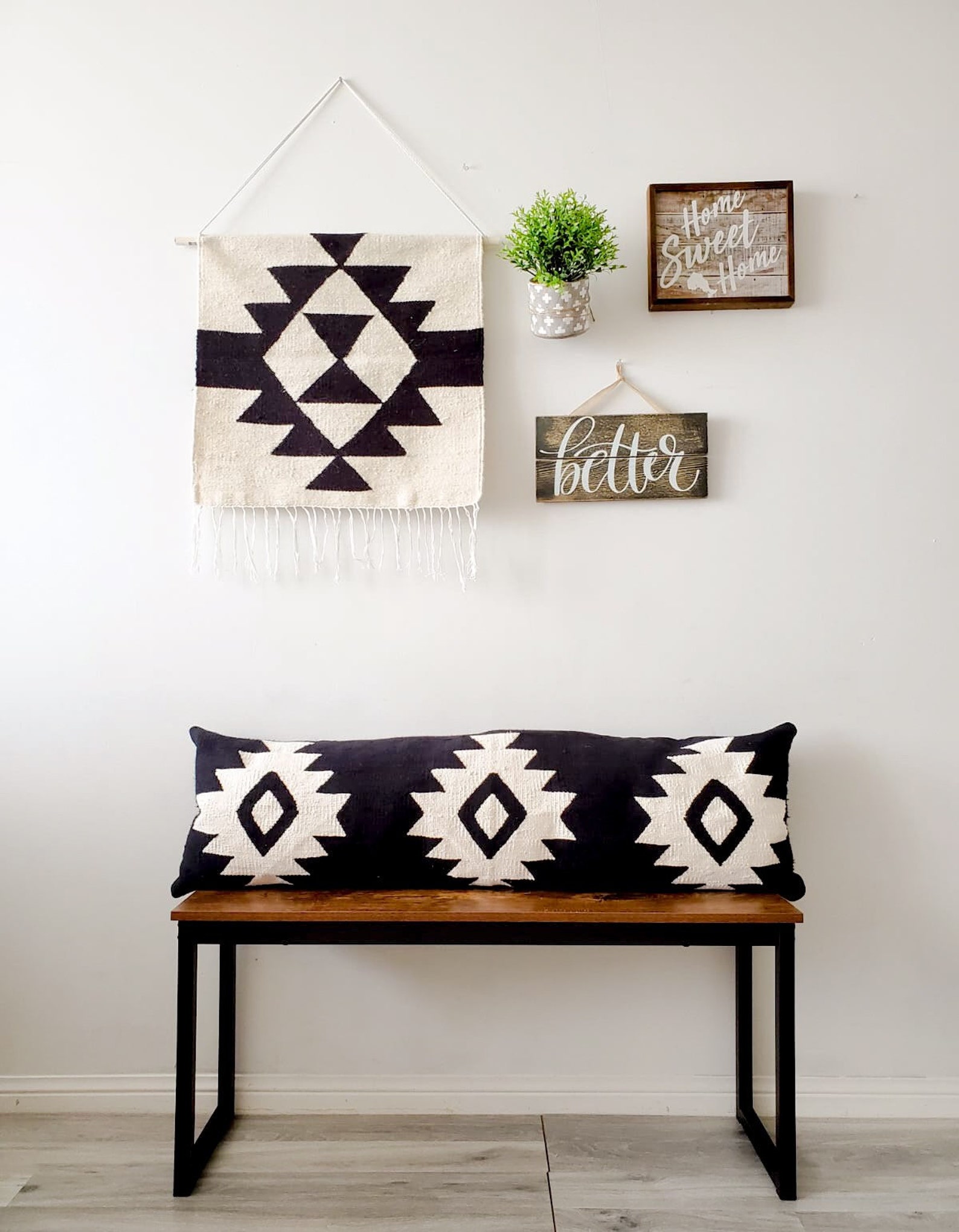 Handwoven Wall Hanging, Black & White Wall Hanging, Boho Wall Hanging ...