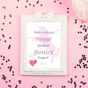 Printable Digital Download Unicorn My Little Pony G1 Collector Wall Art with funny saying - pink pony print picture - art print set