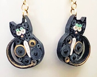 Kitty Cat Quilling handmade earrings