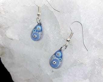 Earrings, Assorted Teardrops: Paper, Quilled (Curled and Shaped), in Multiple Colors - with or without Dangling Bead