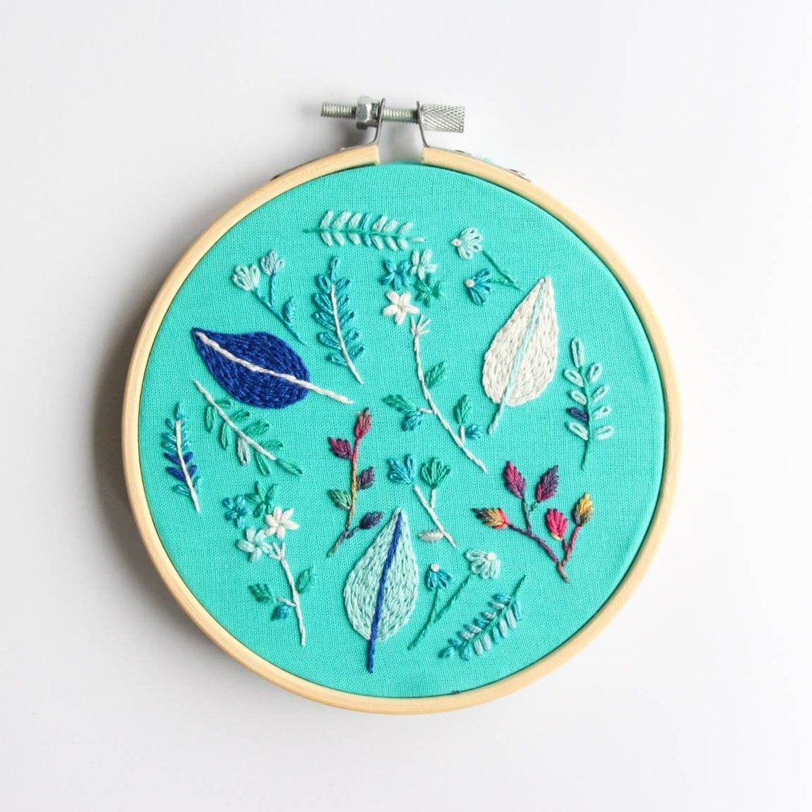 Modern hand embroidery mini wall art shelf decor bedroom Etsy