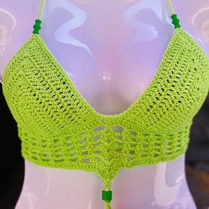 crochet crop top, green crop top, handmade crop top, orange crop top, crochet top