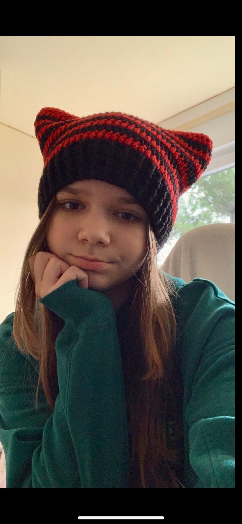 Cat Beanie Crochet Cat Ear Beanie Cat Ears Crochet Square Etsy