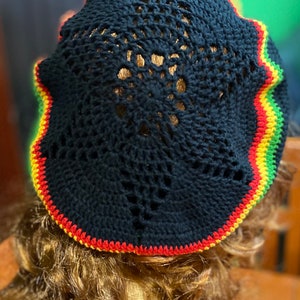 Oversized Rasta Hat, Rasta Beret, Big Rasta Reggae Crochet Handmade