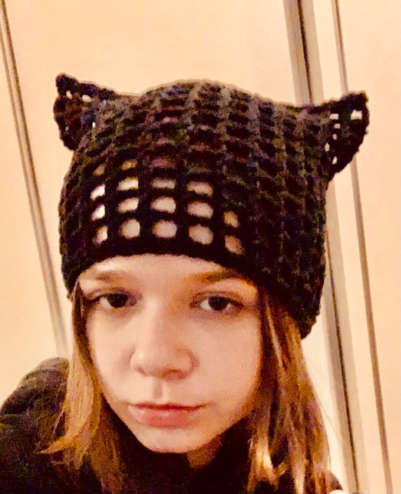 Handmade Crochet Cat Beanie Hat / Easy Crochet Cat Beanie Tutorial with Custom Colors | TikTok main image 4
