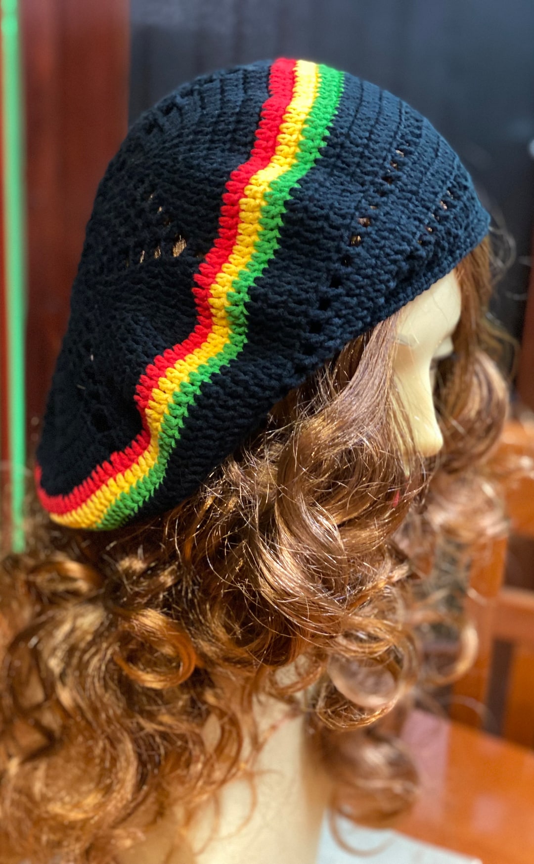 Oversized Rasta Hat, Rasta Beret, Big Rasta Reggae Crochet Handmade ...