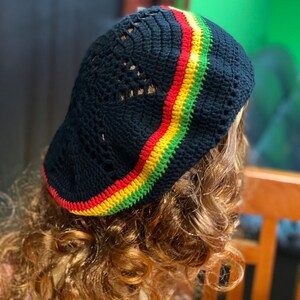 Oversized Rasta Hat, Rasta Beret, Big Rasta Reggae Crochet Handmade