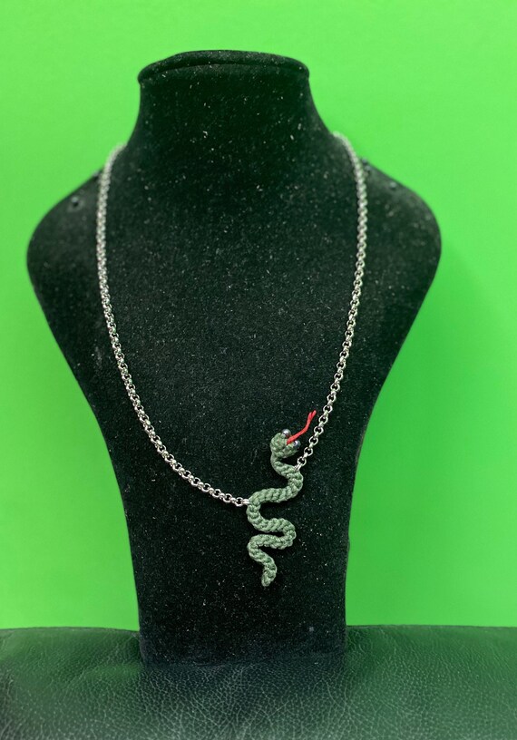 Buy Snake Necklace, Crochet Snake Necklace, Handmade Snake