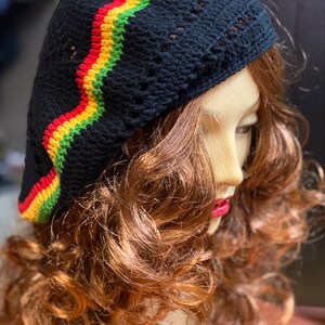 Oversized Rasta Hat, Rasta Beret, Big Rasta Reggae Crochet Handmade