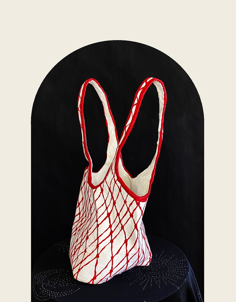 Paper Mache Vase Vessel Sculpture Shopping Bag Planter