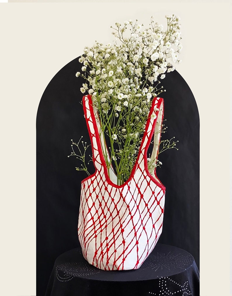Paper Mache Vase Vessel Sculpture Shopping Bag Planter