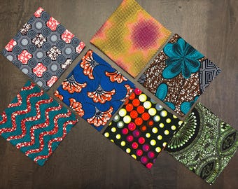 Colorful, African Print Dinner Napkins Cotton, 18 x 18 inches, wax print, Handmade, BOLD colors