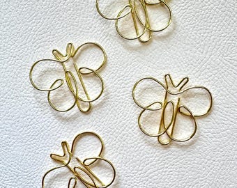 Gold Wire Paper Clips, Butterfly, Dog, Flamingo, Kitty Paper Clips, Shaped Paper Clips, Novelty Clips, Planner Clips