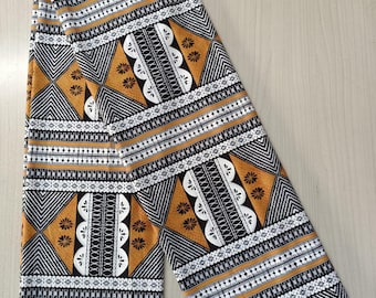 Bogolan white 4-way stretch African print fabric_3 continuous yards _Ankara stretch fabric_ total 3y_African print Jersey Stretch