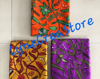 African Print 4y Silk and 2y Chiffon Fabric _ 6y total