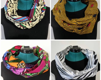 African Print infinity scarf _ beautiful double layered ankara infinity scarves batch 3