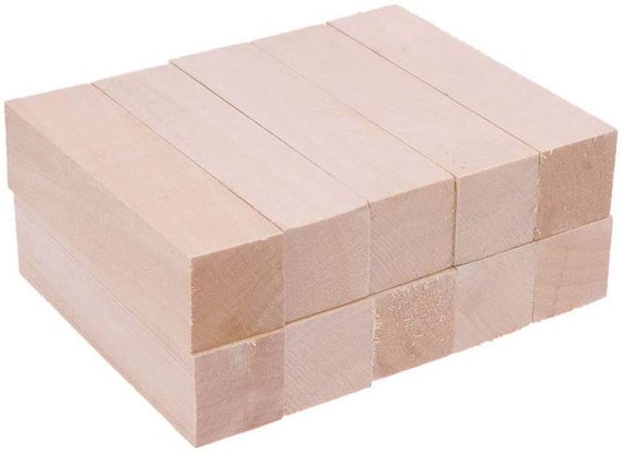 10pcs 4 X 1 X 1 Basswood Carving Unfinished Wood Blocks Beginners