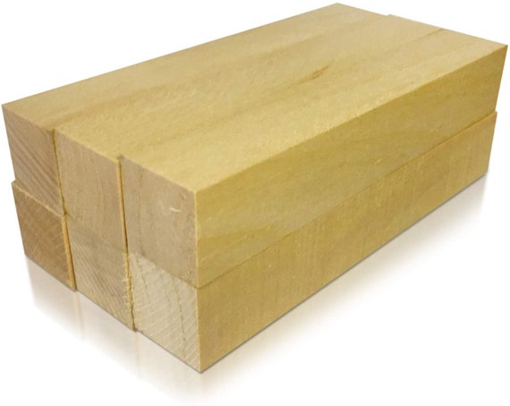 6 Pack Extra Long Basswood Blocks 6 X 1 3/4 X 1 3/4 Inches Premium