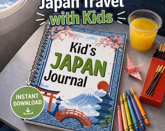 Kids Japan Travel Journal | Travel Activity Book for Kids | Japan Trip Activities | Family Vacation Activity Book | Screen Free Travel Kids