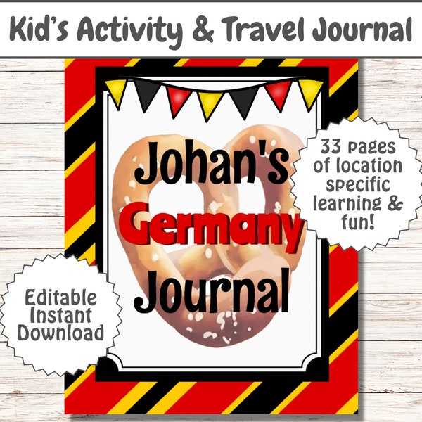 Kid's Germany Travel Journal - Berlin Travel Book - Children Munich Scrapbook - Cologne Vacation - Deutschland Guide - Bavaria Bucketlist