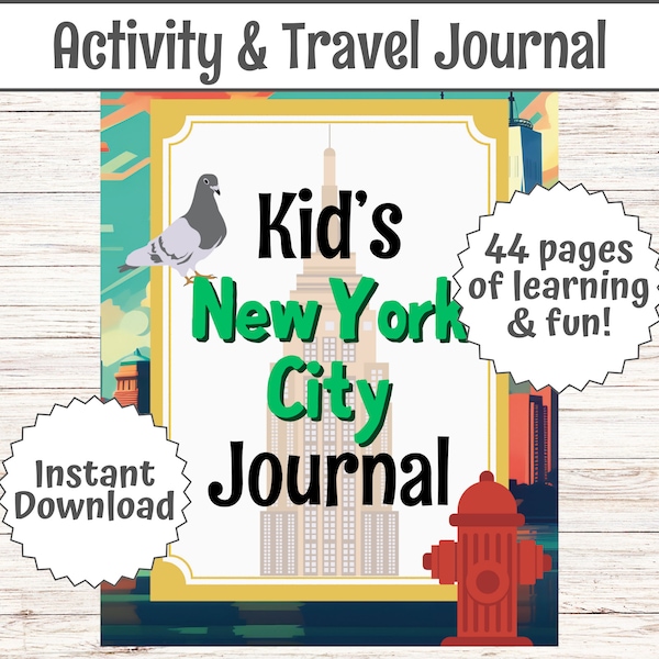 Kid's NYC Travel Journal - New York City Travel Book - Children Manhattan Scrapbook - Big Apple Vacation Travel Guide - NY Bucketlist