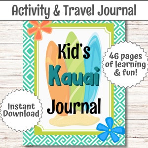 Kids Travel Journal Kauai Family Summer Vacation Hawaiian Holiday Guide for Children in HI Bucketlist Hawaii Surprise Trip Kauai Memory PDF