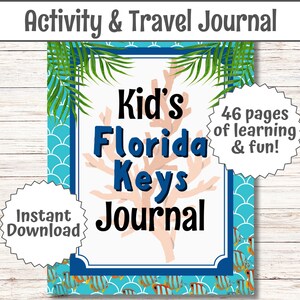 Diário de viagem infantil Férias de verão em família em Florida Keys Guia de férias para crianças na Flórida Lista de desejos da Flórida Viagem surpresa Key West Memory PDF