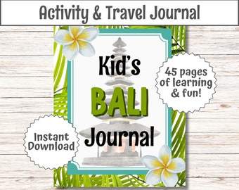 Kids Travel Journal Bali Summer Vacation Balinese Holiday Guidebook Children in Bali Bucketlist Indonesia Surprise Trip Bali Memory Log PDF