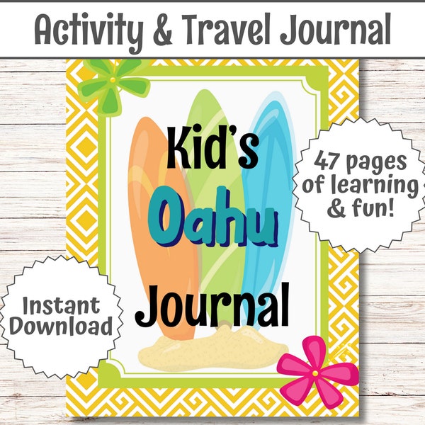 Kid's Oahu Travel Journal - Hawaiian Travel Guide - Children Hawaii Scrapbook - HI Vacation - Aloha Travel Book - Hawai'i Bucketlist