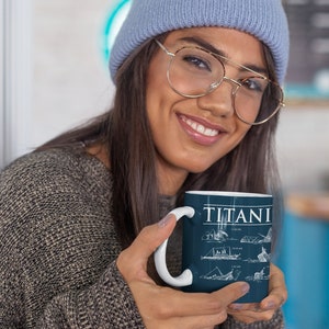 Titanic sinks April 1912 mug 15oz, gift for youth R.M.S Titanic fan, teen boy birthday present