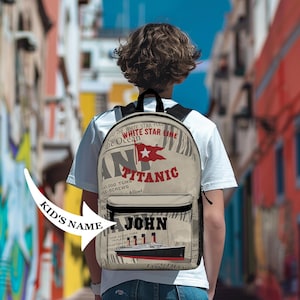 Sac à dos Titanic fait main, sac à dos préscolaire, cadeau sac garçon Titanic, sac à dos prénom personnalisé, sac à dos prénom personnalisé, T023