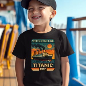 Titanic Pixel Art T-Shirt – RMS 1912 Ocean Liner Kids Shirt, Perfect Gift for History Lovers, Retro Fans, Unique Learning Style Apparel T227