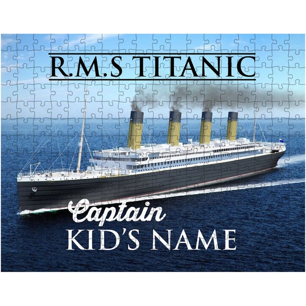 Titanic kid's name puzzles, personalized puzzles - custom puzzles for boy, Titanic party gift