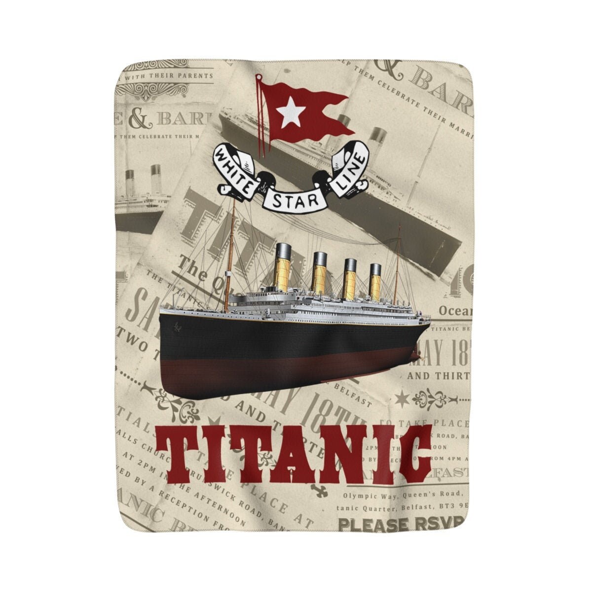Titanic Personalized Blanket Sherpa Blanket Vintage Camping Etsy
