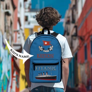 Sac à dos pour garçon - Sac à dos d'école Titanic personnalisé, sac vintage personnalisé pour garçons, cadeau historique unique pour les enfants, cadeau RMS Titanic, T025