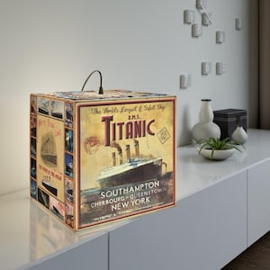 Titanic personalized lamp, vintage  personalized 3d lamp - personalized gift for 8 year old boy, handmade personalized home decor