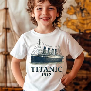 RMS Titanic 1912 Vintage Tee • Hand-Drawn Ship Illustration • Perfect Shirt for Visiting Titanic Museums & Exhibits White Star Line Tee T141