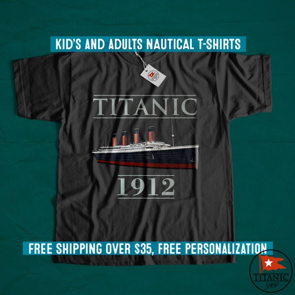 Titanic 1912 t-shirt, rare vintage t shirt, vintage clothes. Tee shirt for boy, for son, for nephew. Family cruise shirt