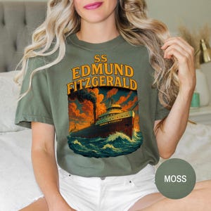 SS Edmund Fitzgerald Art Shirt – Moody Industrial Design Tee for Art Students, Graphic Designers & Great Lakes Ship Aesthetic Lovers T200