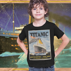 Titanic shirt the World&#39;s Largest Liner, White Star Line t-shirt, Southampton - New York tshirt, 11 year old boy gift
