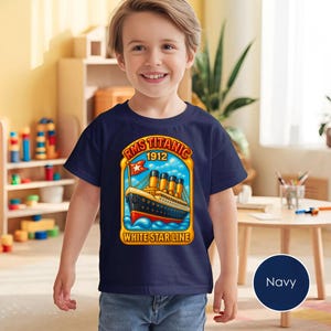 Titanic Shirt for Kids – RMS Titanic 1912 White Star Line Gift Tee for Boys & Girls Who Love Ships – Perfect for Christmas or Birthdays T267