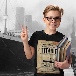 White Star Line t-shirt, Titanic vintage tee - 6 year old boy gift, custom kid shirt - Titanic party gift for history lover
