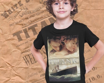 Titanic Jack and Rose t-shirt, 8 year old girl gift, handmade clothing for boy - history buff, Titanic party shirt