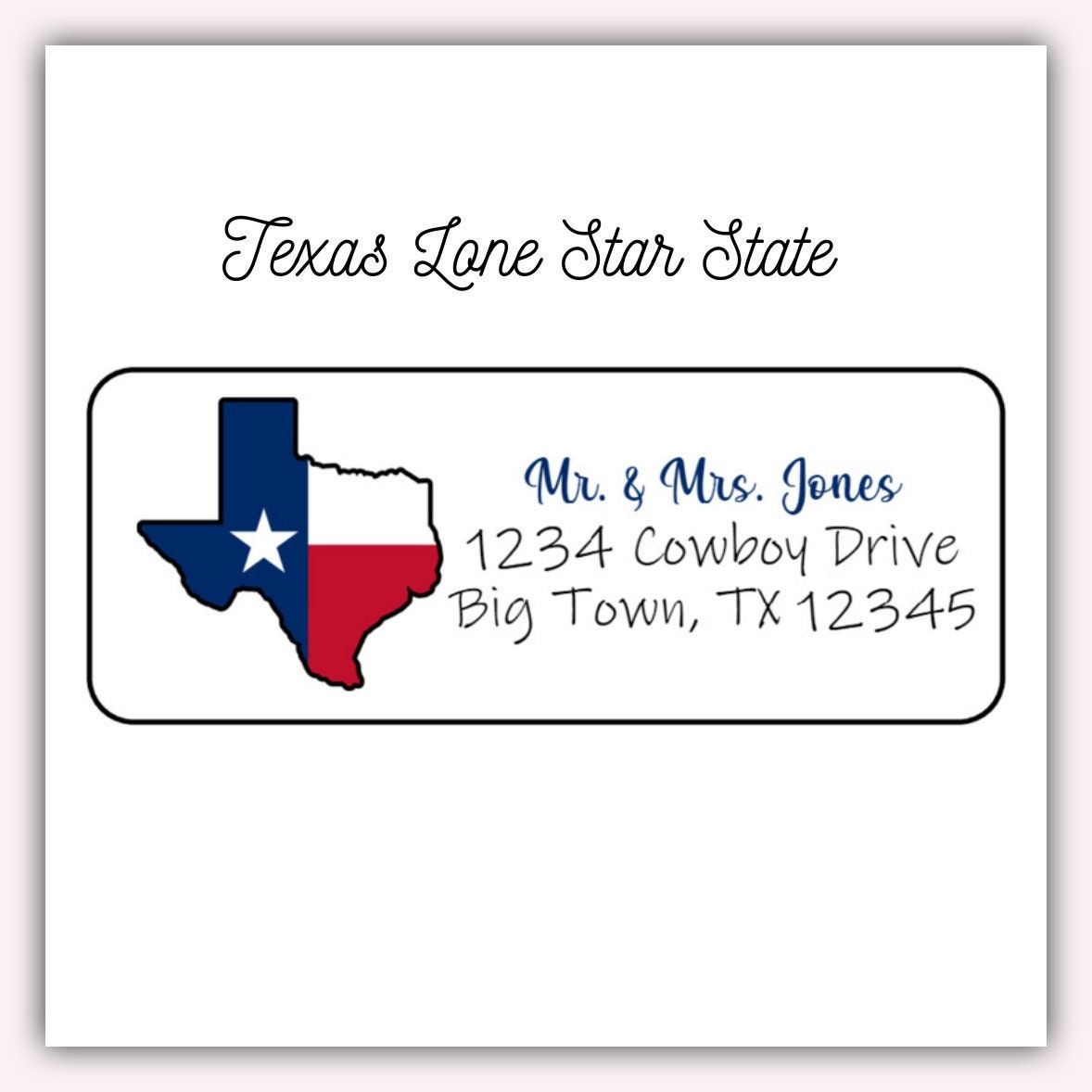 Texas Lone Star State Heart Flag Cowboy Personalized Return Etsy UK