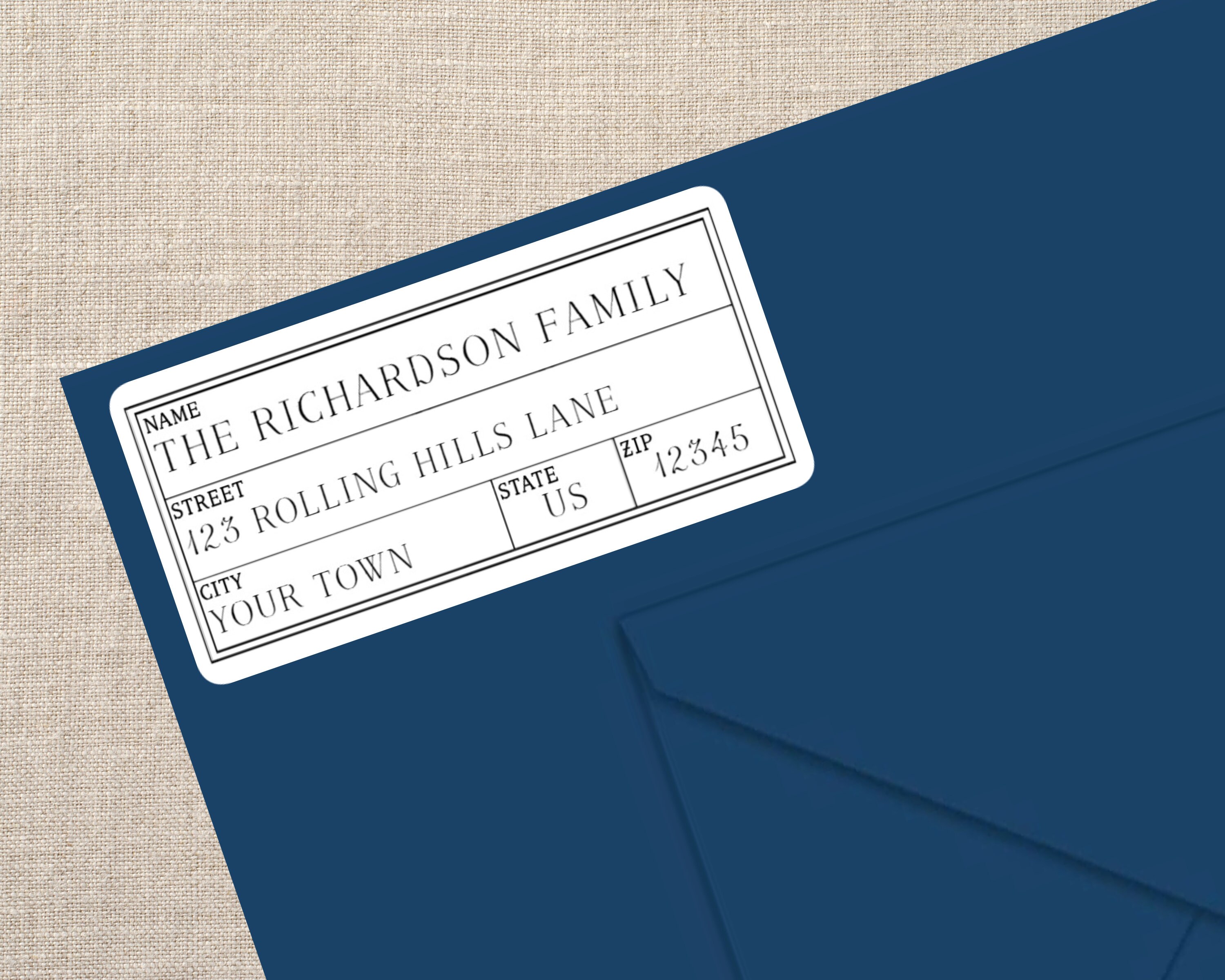 Simple Classic Vintage Retro Box Style Personalized Return Address ...