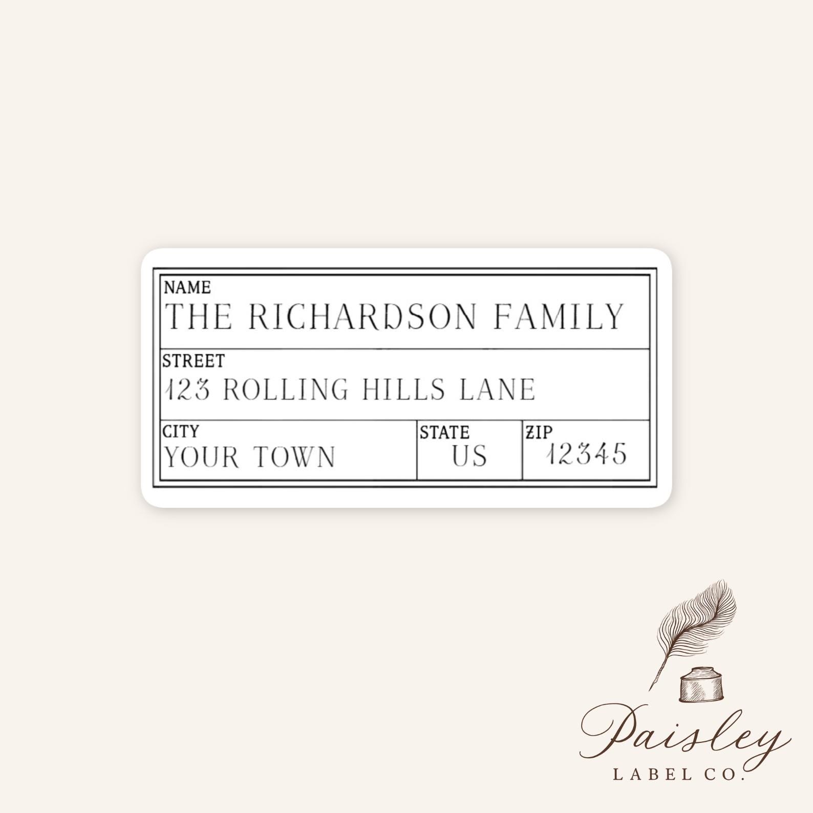 Simple Classic Vintage Retro Box Style Personalized Return Address ...